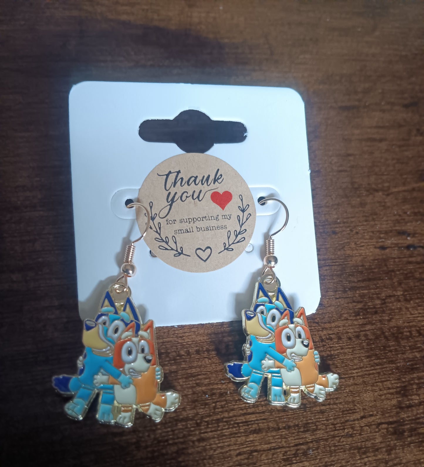 💙🧡💙 Blue Heeler Sisters Cartoon Dogs Handmade Earrings earrings