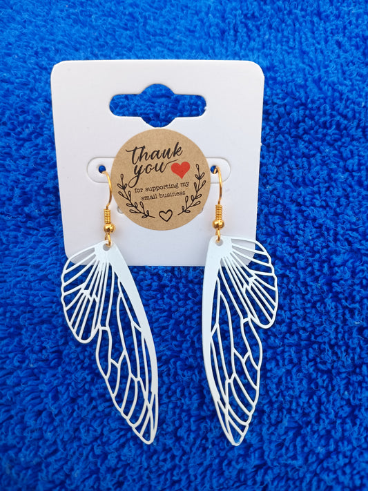 Beautiful White Butterfly Wings Handmade Earrings