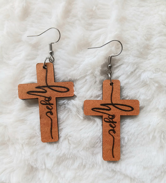 Elegant Hope Cross Earrings