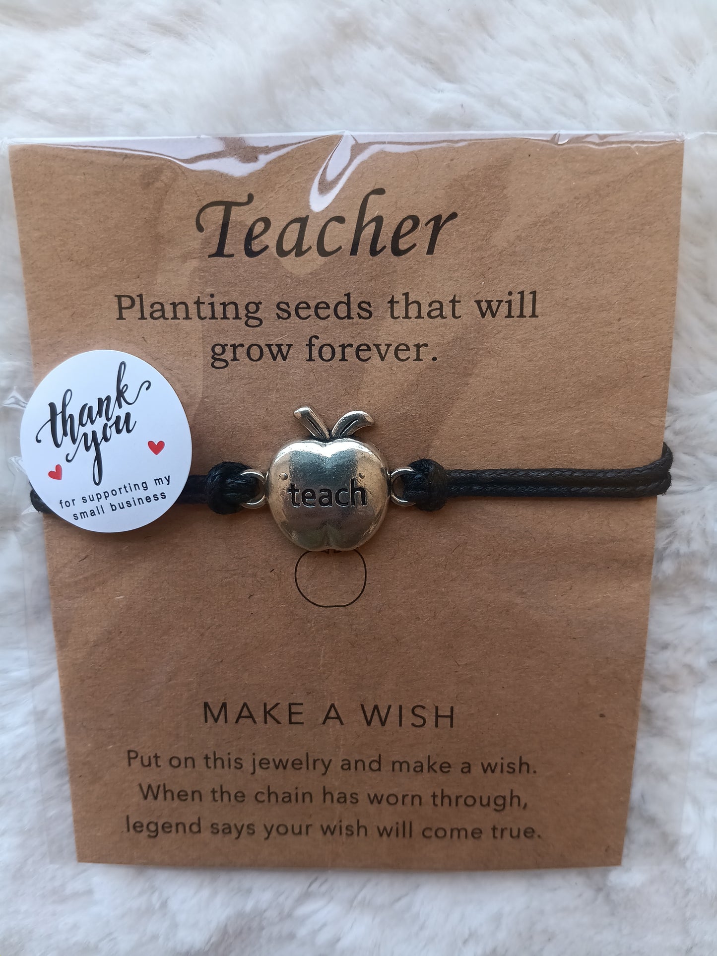 Teacher Reminder Bracelet and Inspirational Card