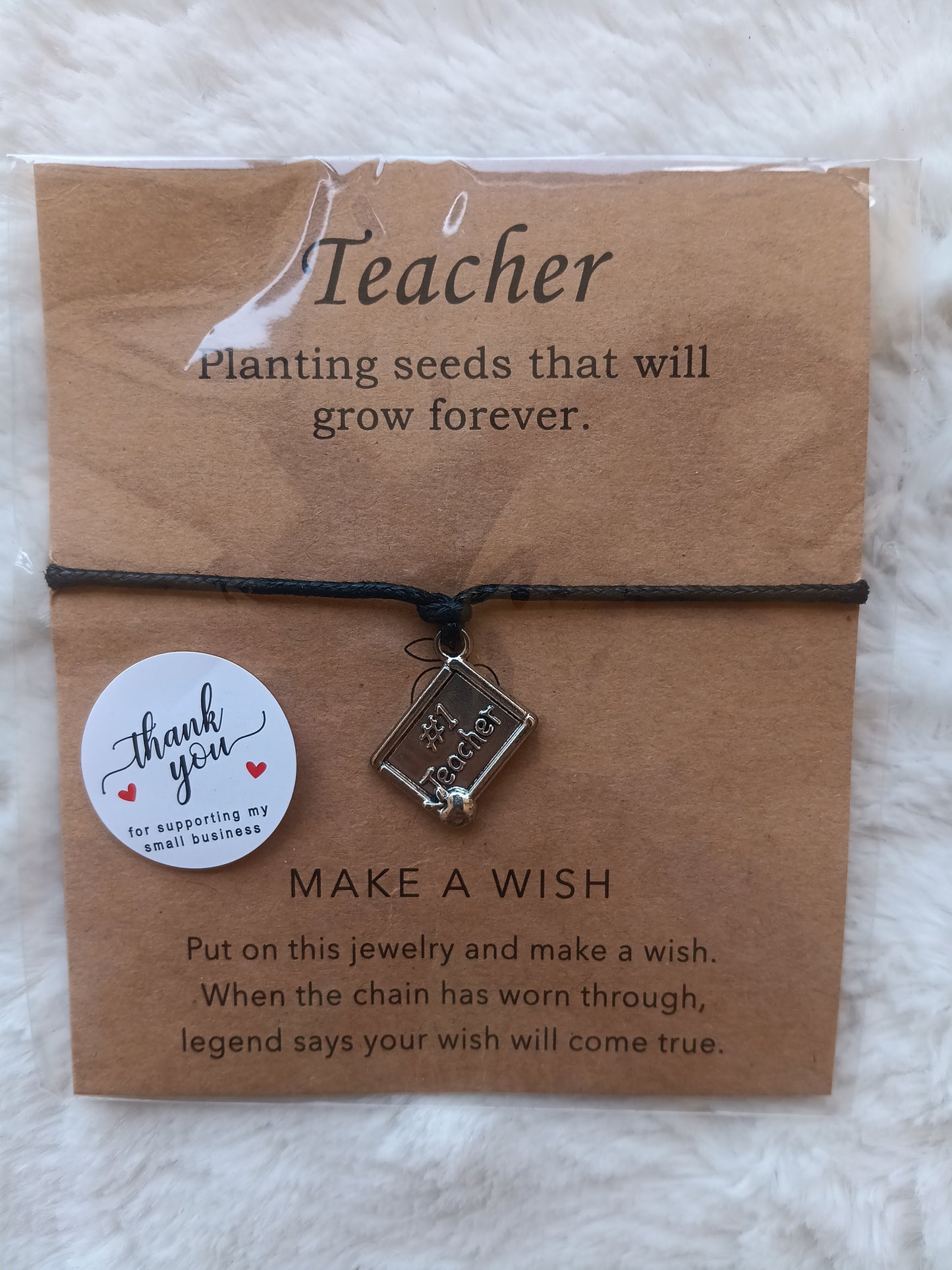 Teacher Reminder Bracelet and Inspirational Card