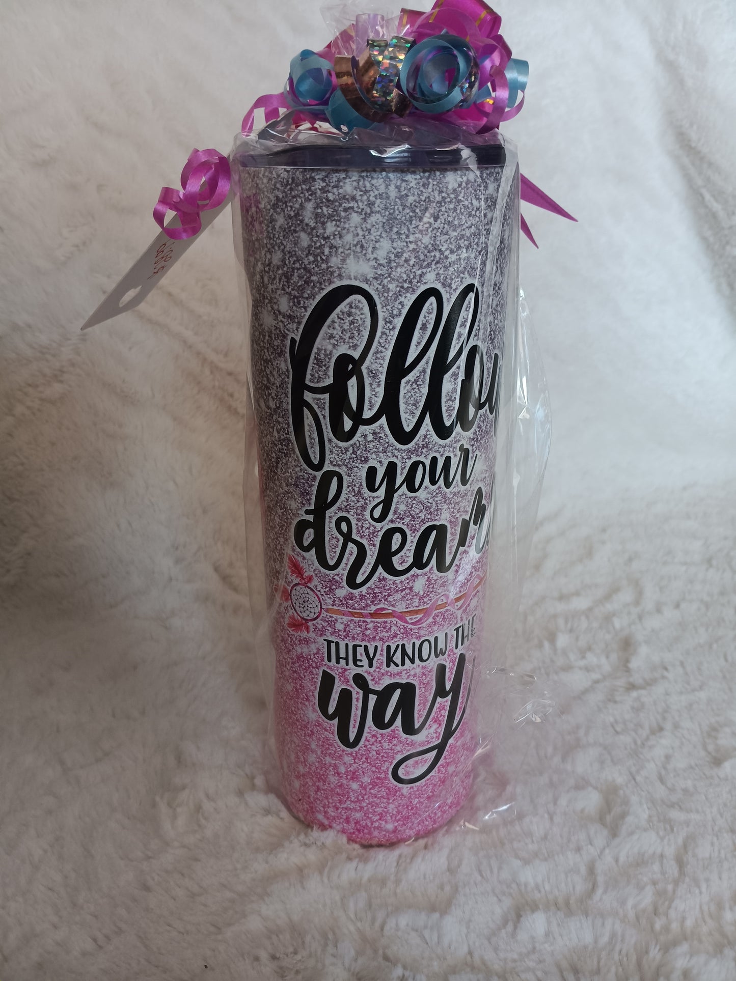 Glitter Dreamcatcher Follow Your Dreams 20 oz skinny Tumbler