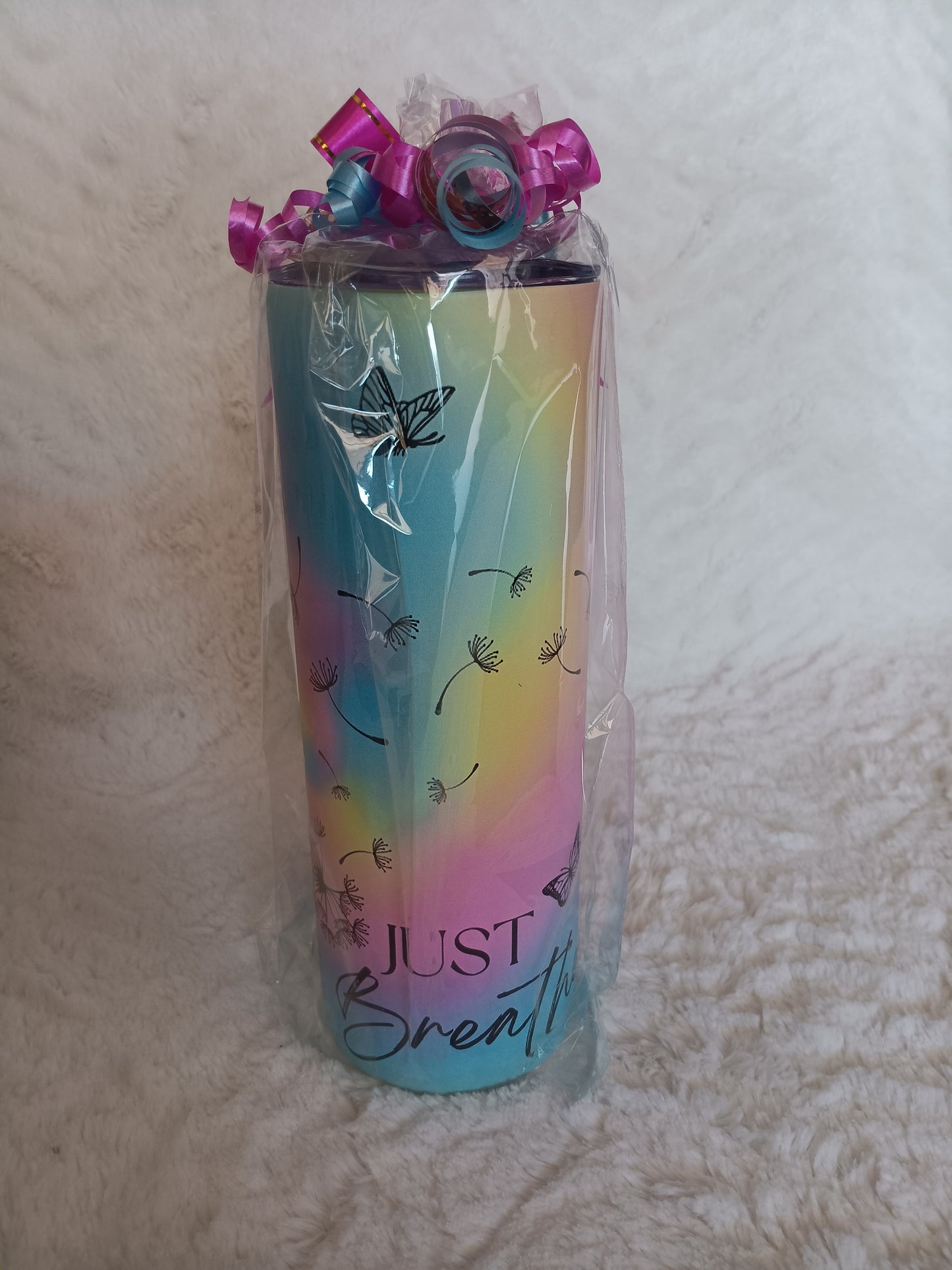 Colorful Just Breathe Dandelion 20 oz Tumbler