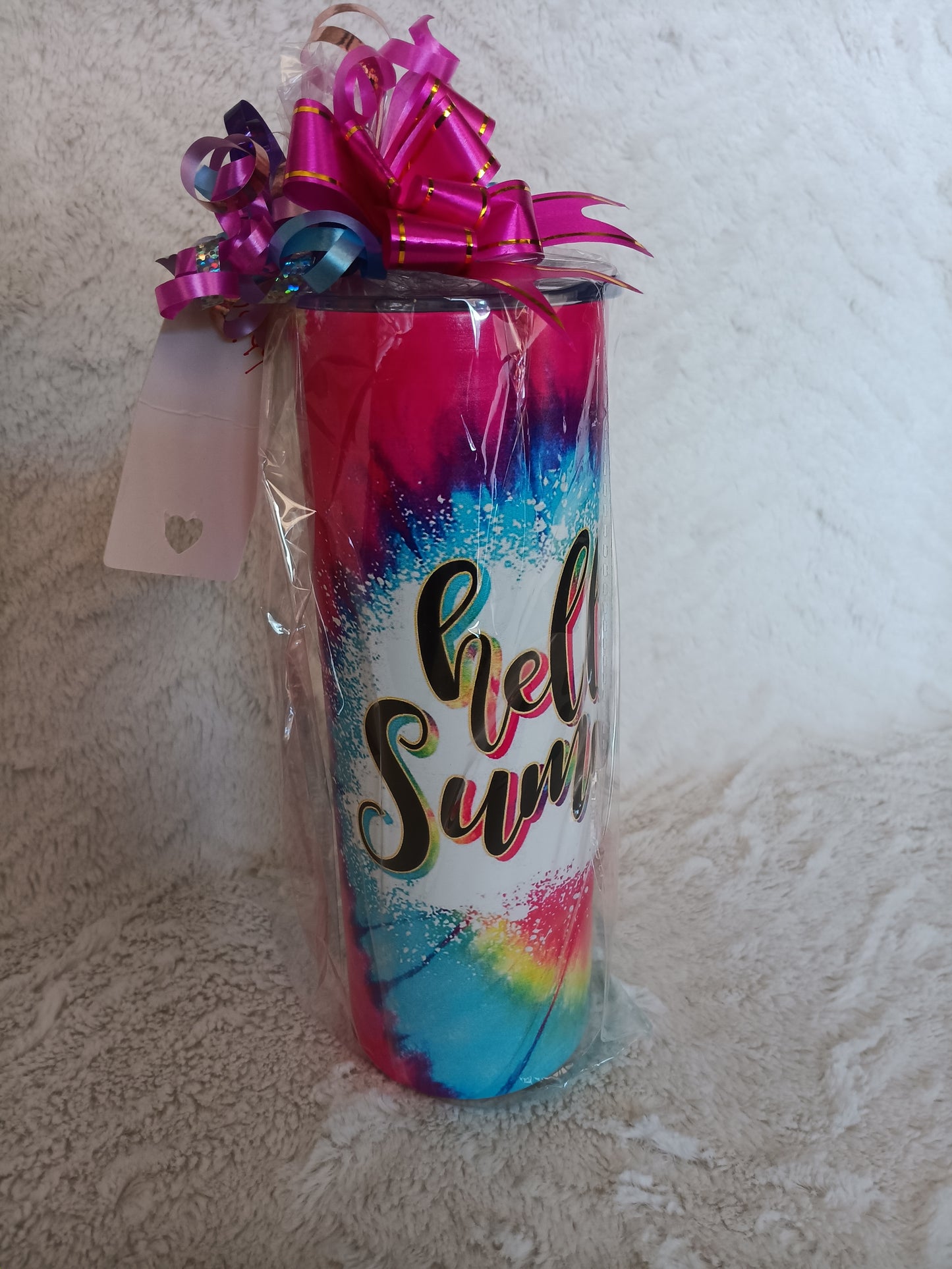 Colorful tie-dye hello summer 20 oz tumbler