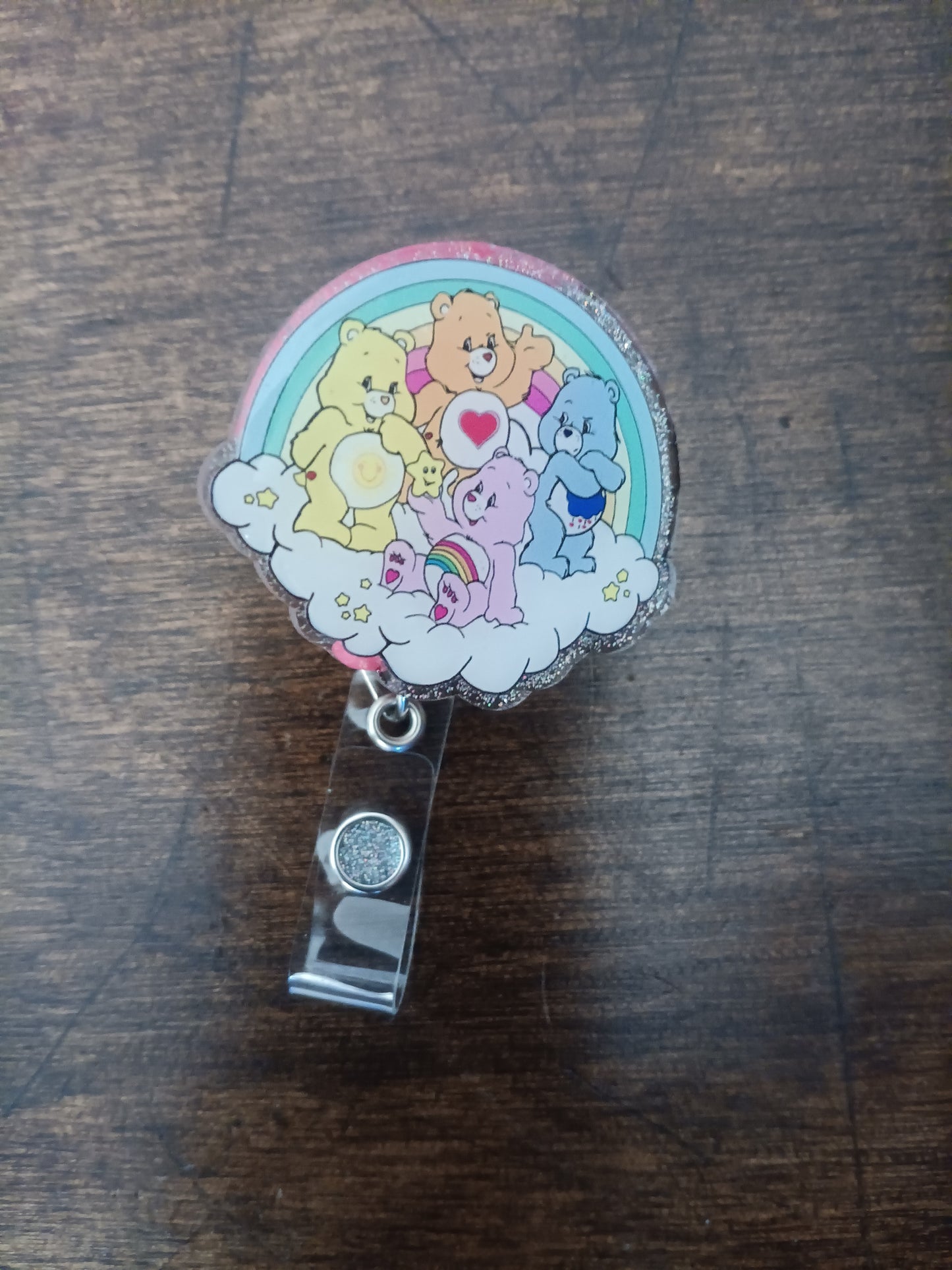 Super CUTE Carebears Swivel Alligator Clip Retractable Badge Reel