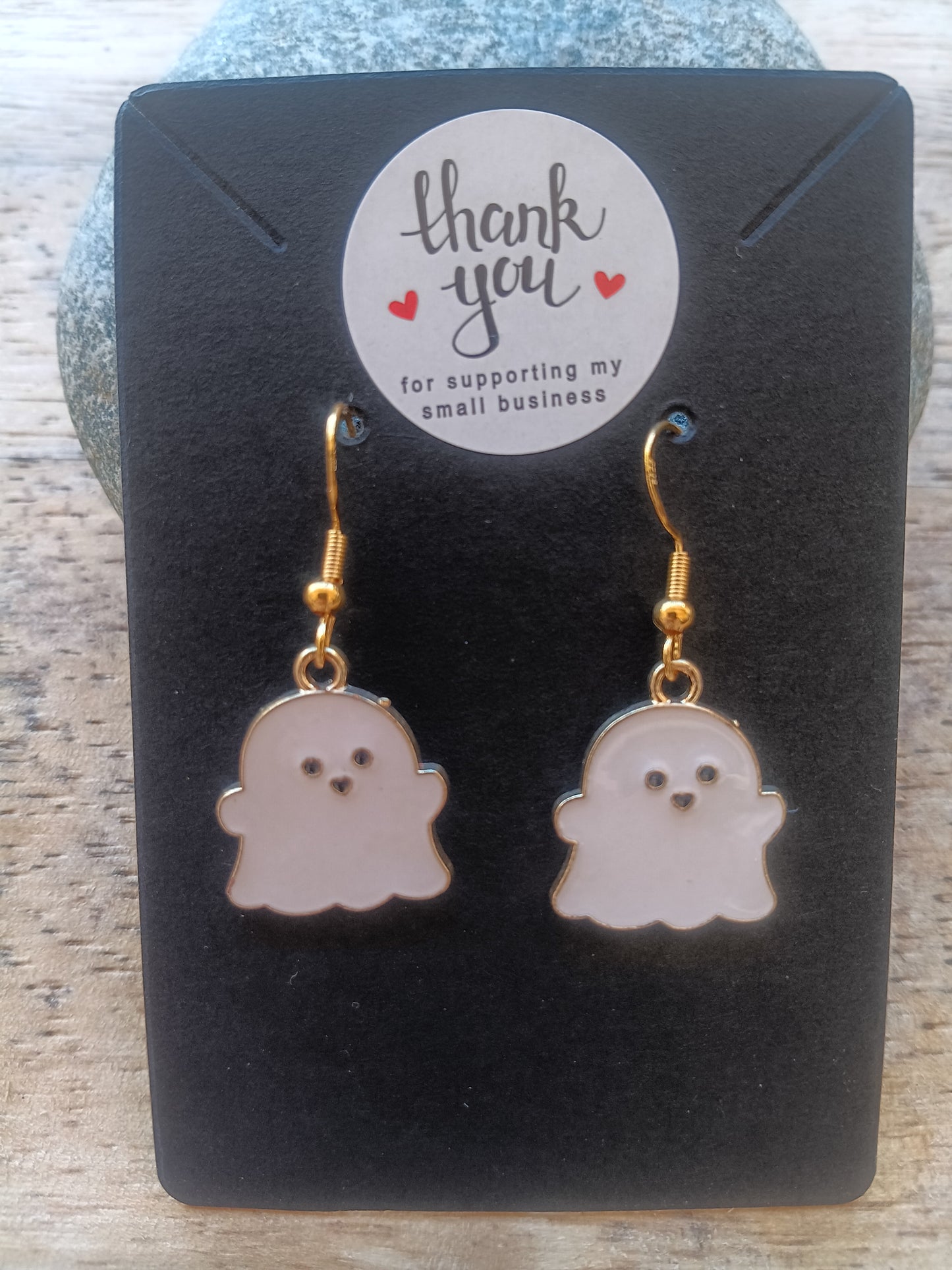 Cute little white handmade Ghost Earrings