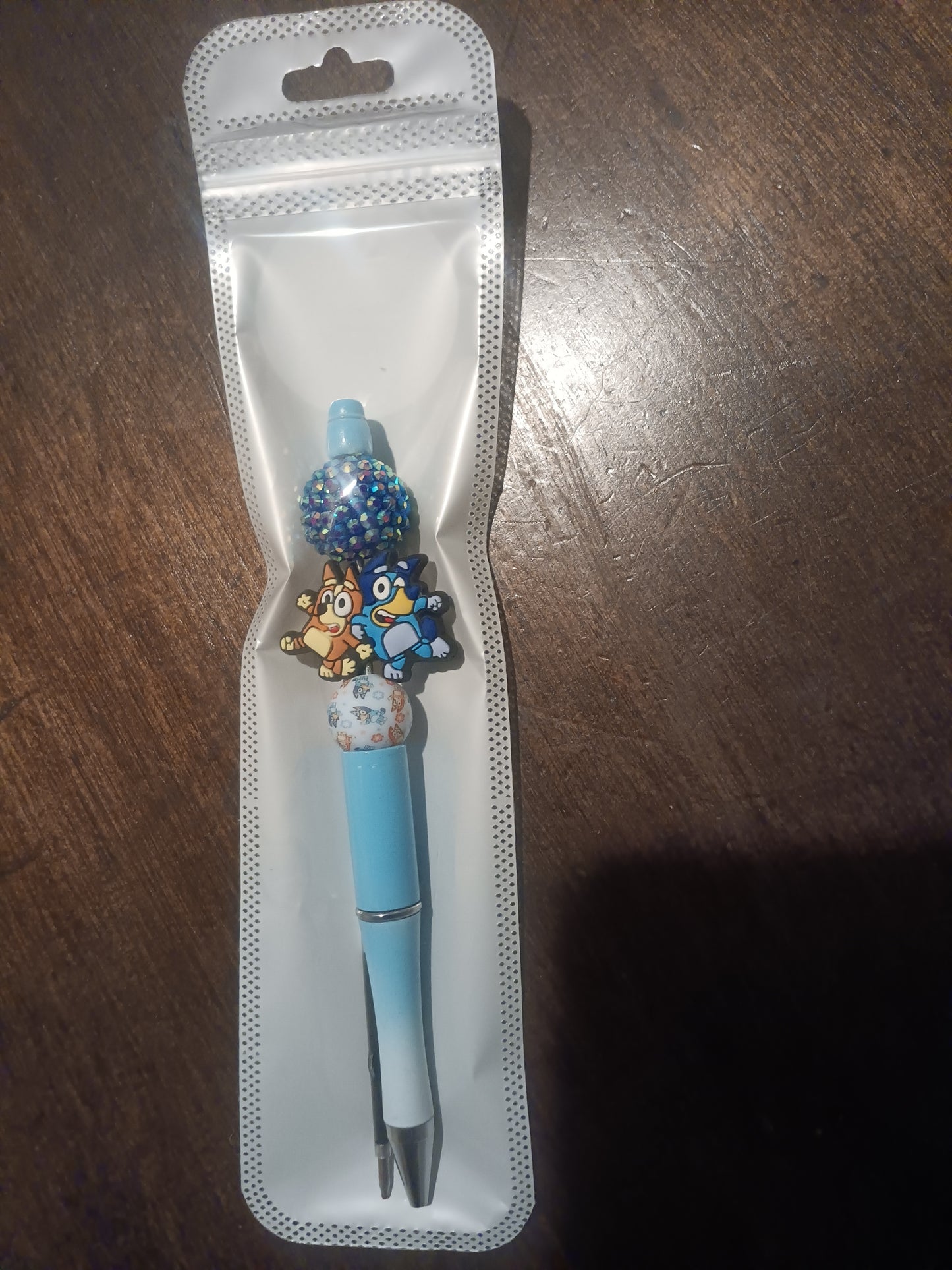 Super CUTE Bluey Inspired Beaded Pens-w/ one ink refill-Black ink