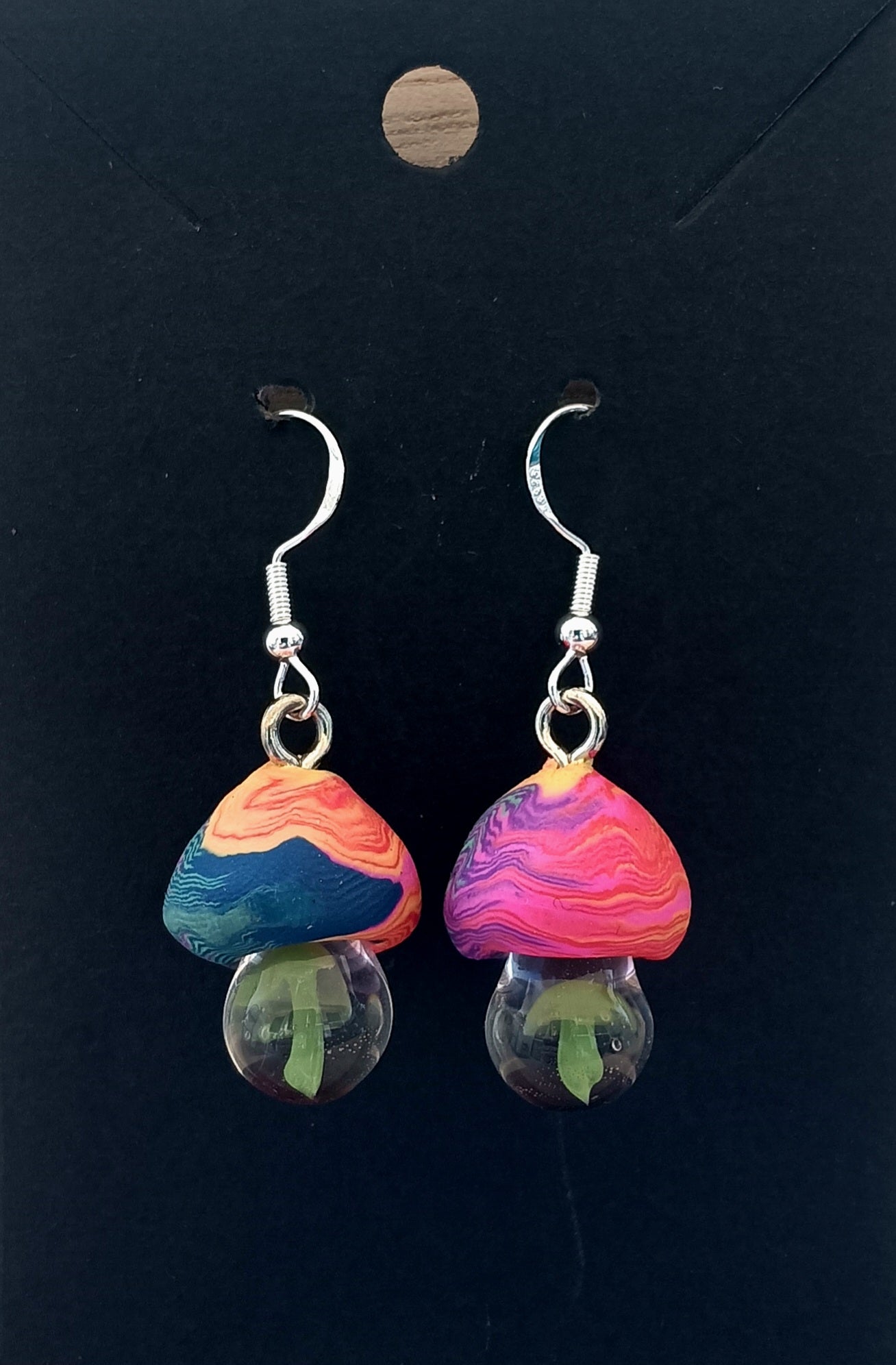 Retro Colorful Mushroom Earrings