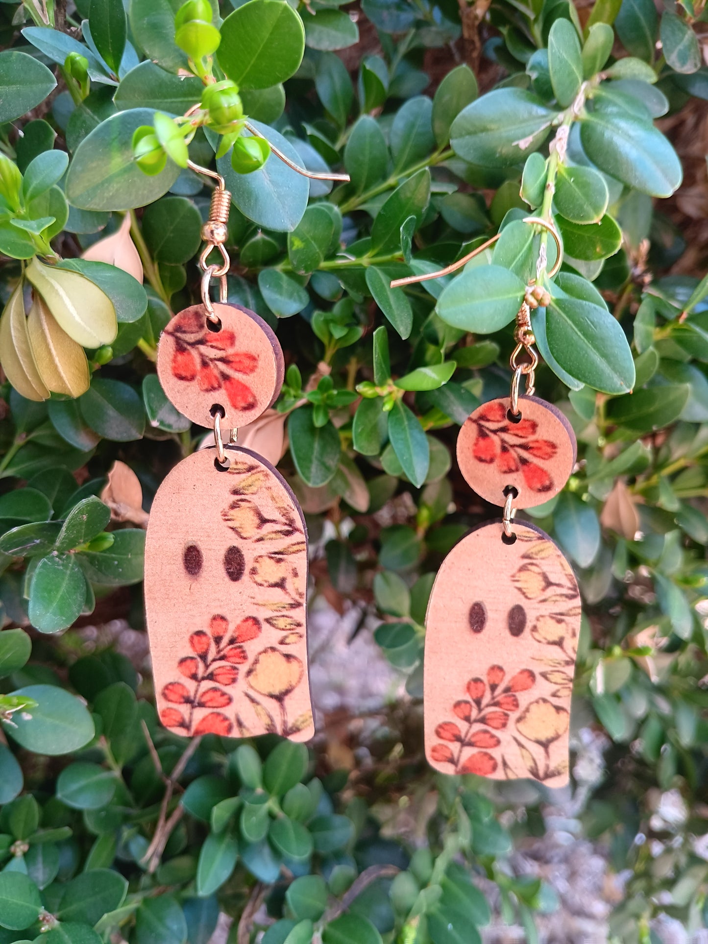 Fun Vibrant Floral Ghost Earrings