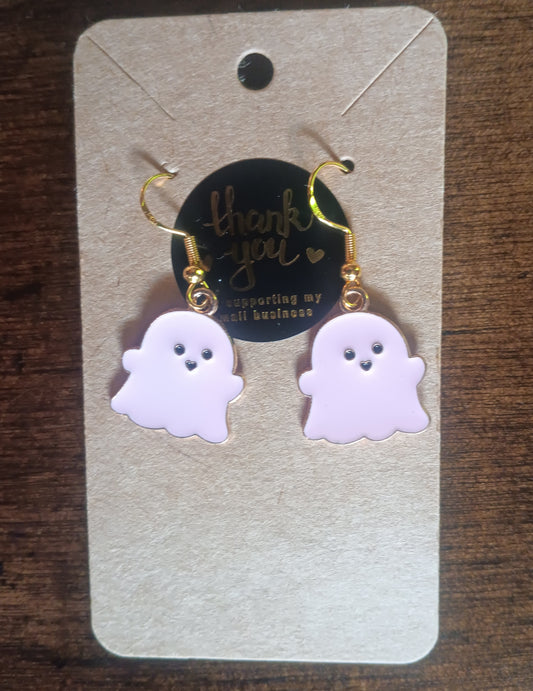 Cute Pink Handmade Ghost Earrings