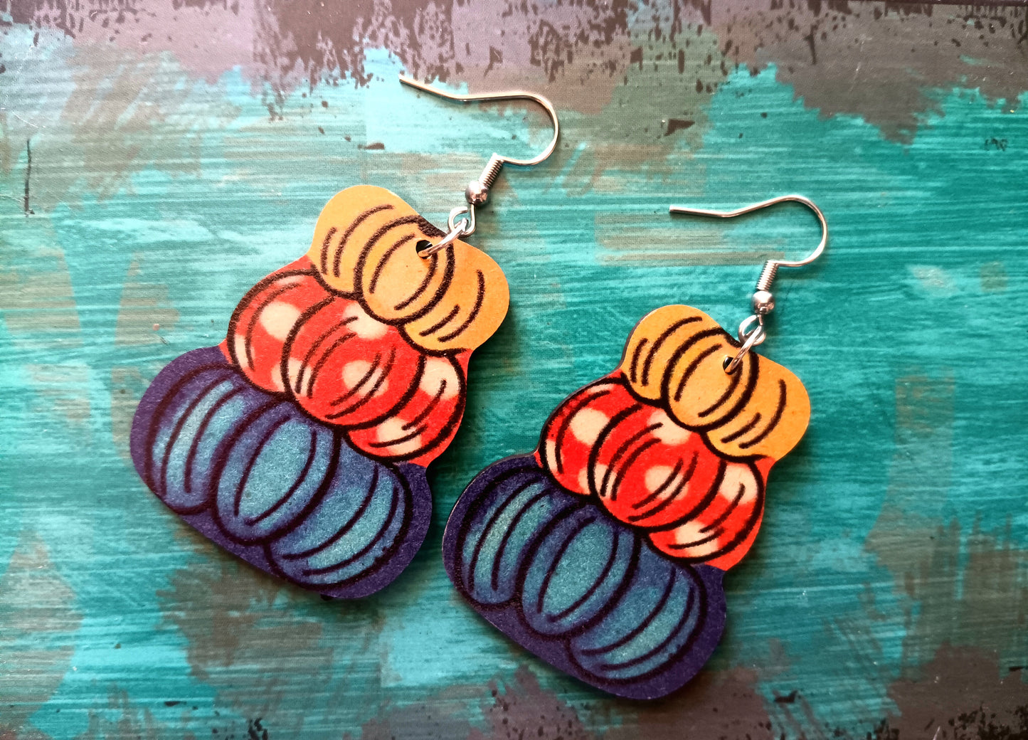 Adorable Colorful Boho Fall Pumpkin Earrings