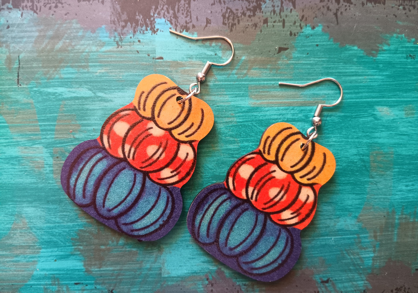 Adorable Colorful Boho Fall Pumpkin Earrings