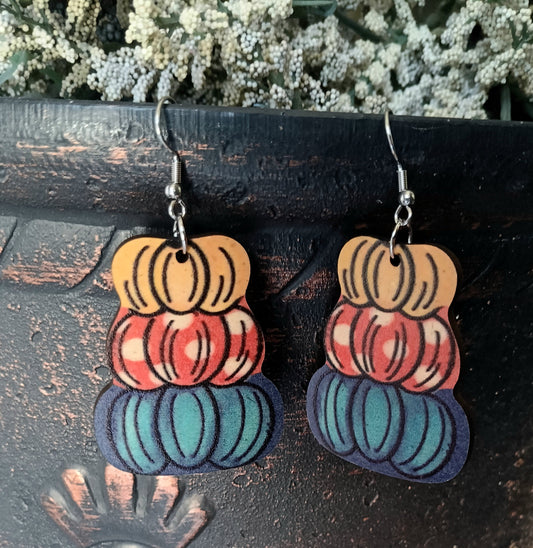 Adorable Colorful Boho Fall Pumpkin Earrings