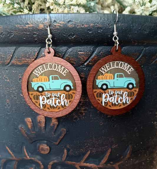 Adorable Welcome to our Patch Fall Earrings