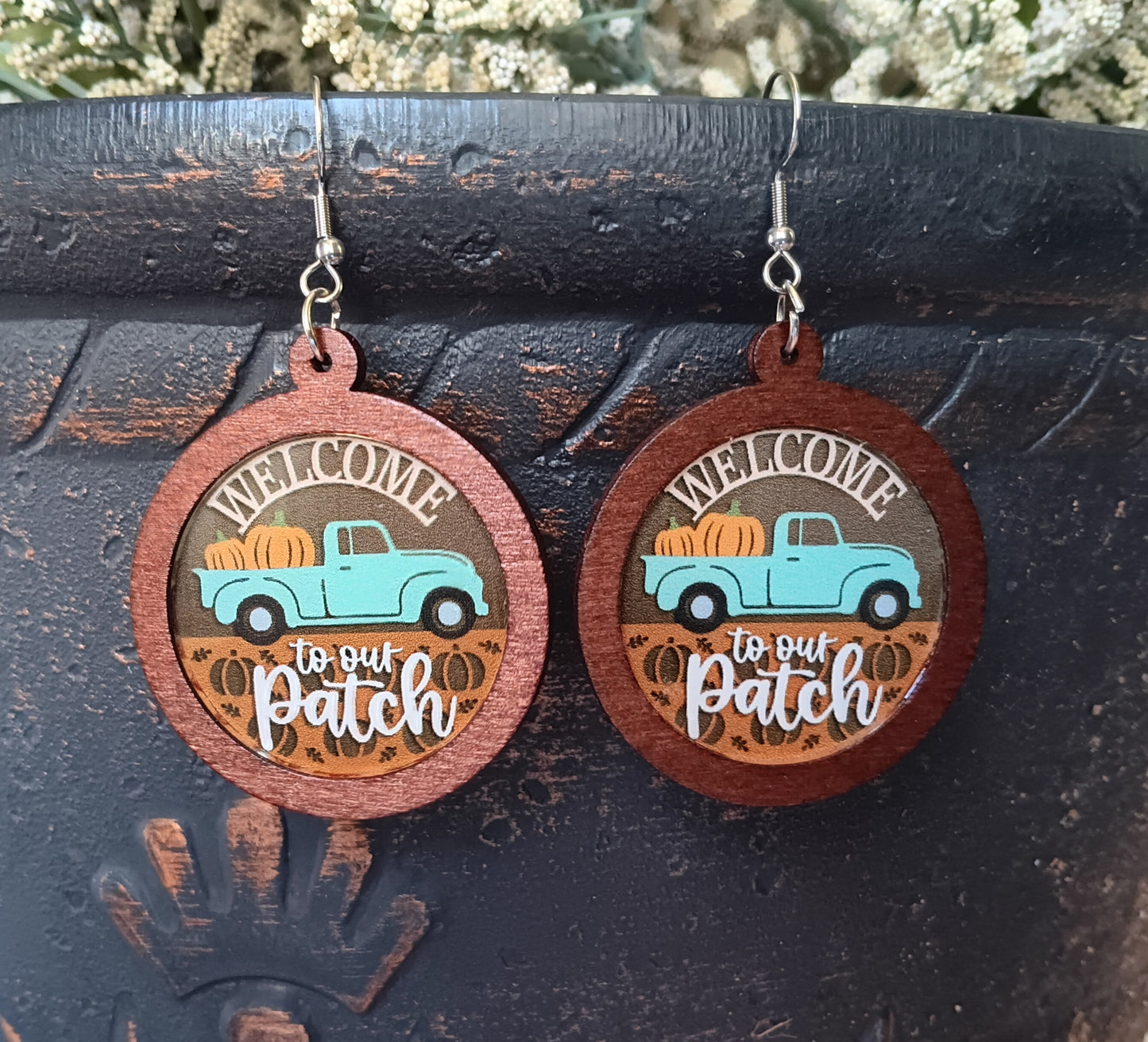 Adorable Welcome to our Patch Fall Earrings