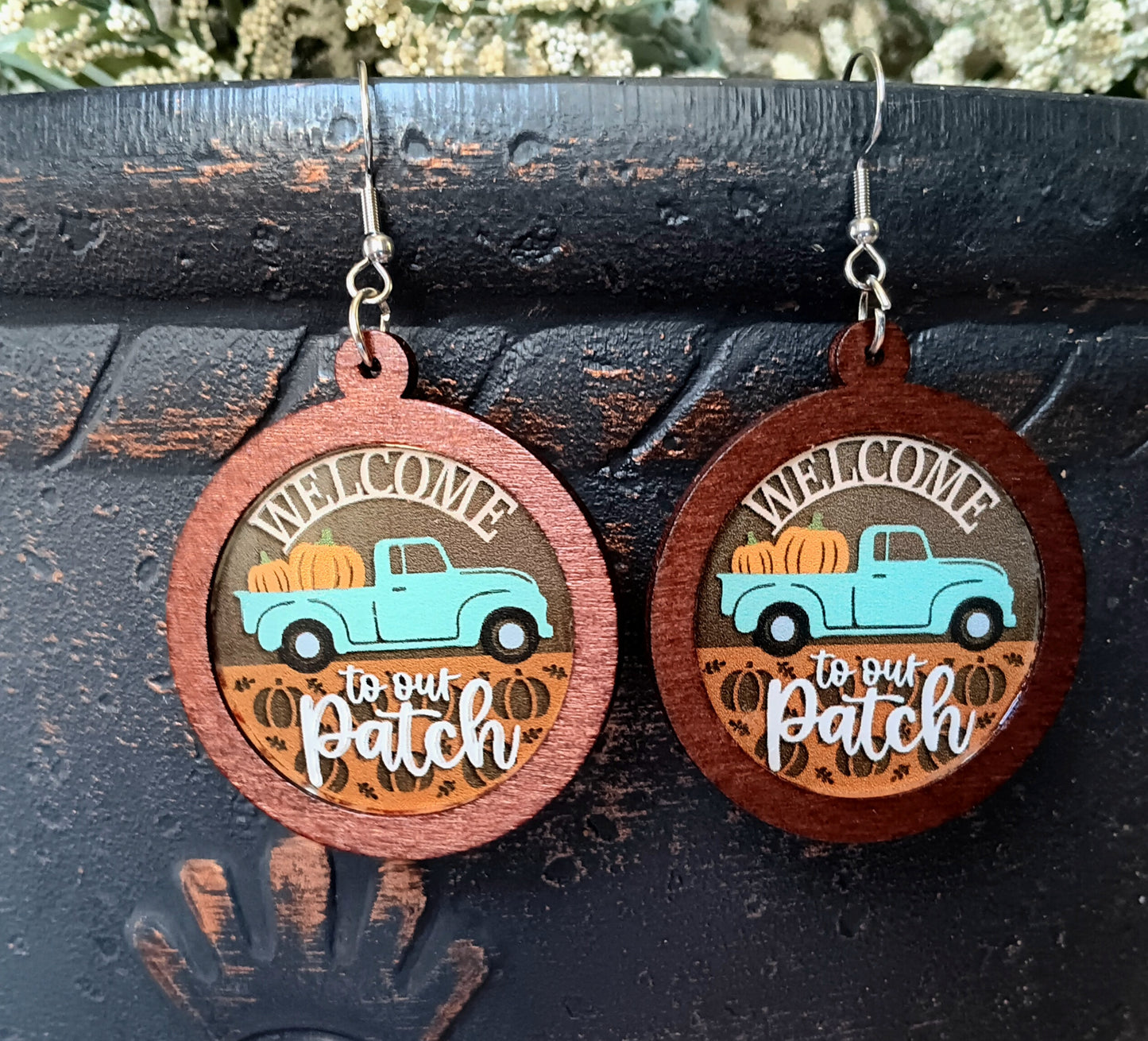 Adorable Welcome to our Patch Fall Earrings