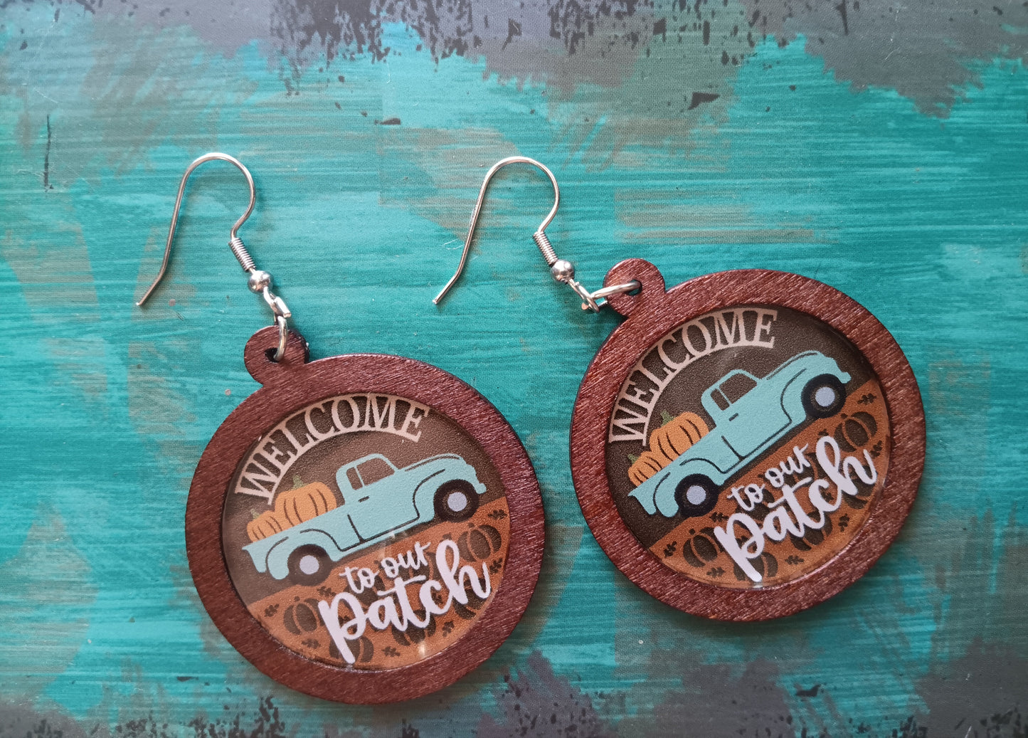 Adorable Welcome to our Patch Fall Earrings