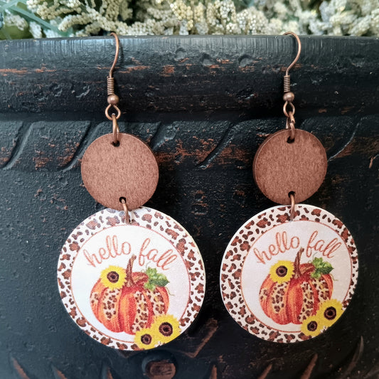 Classy Lightweight Hello Fall Pumpkin Earrings