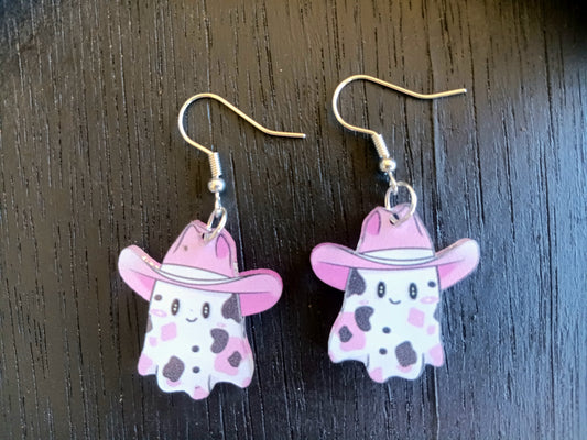 Super Cute Cowgirl Ghost Earrings