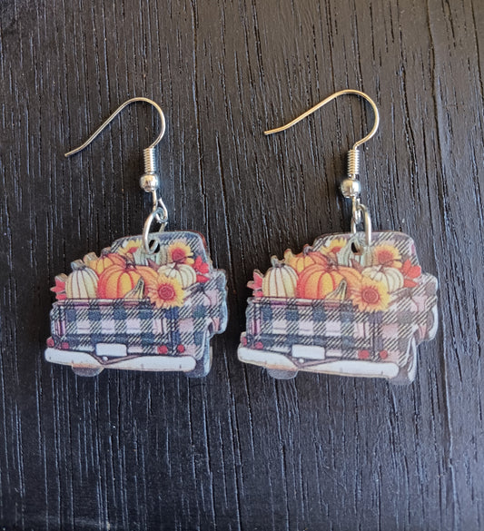 Adorable Fall Truck Earrings