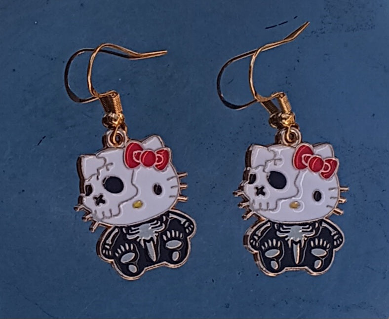 Cute n Spooky Halloween Kitty Earrings (Variations Available)