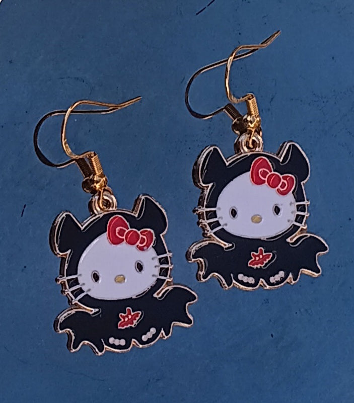 Cute n Spooky Halloween Kitty Earrings (Variations Available)