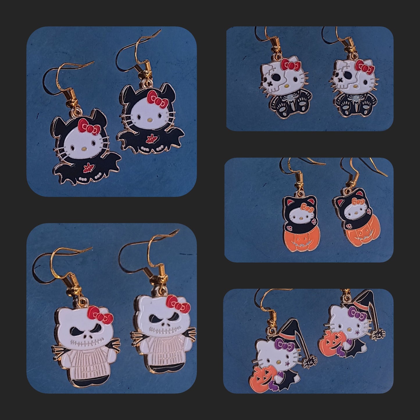 Cute n Spooky Halloween Kitty Earrings (Variations Available)