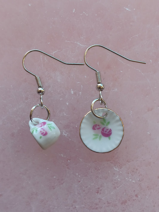 Beautiful Dainty Tea Cup Earrings