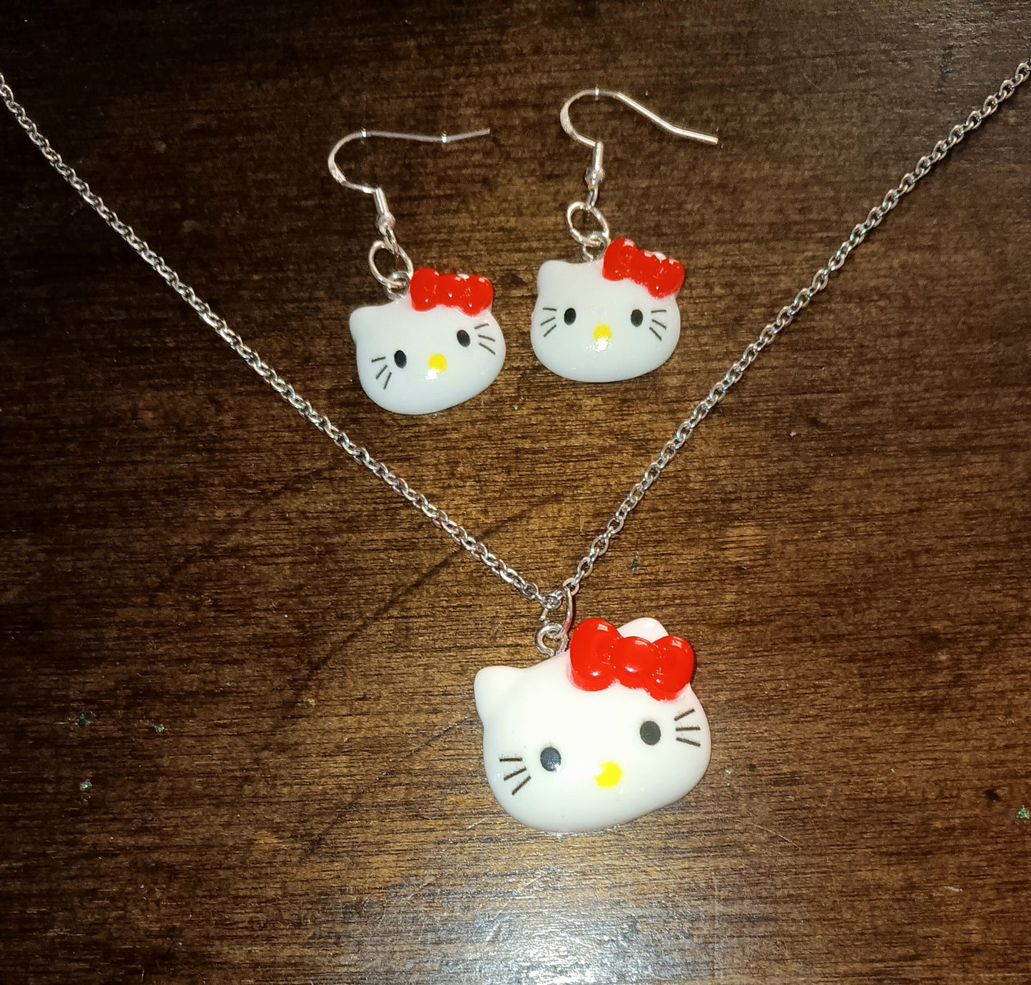 Super Cute Kitty/w bow Jewelry Set