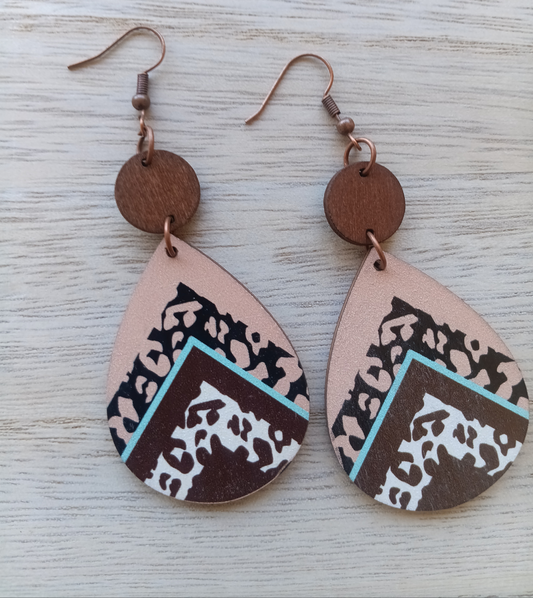 Beautiful Bohemian Wooden Earrings