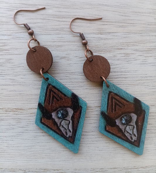 Rustic Southern Bull Head Earrings