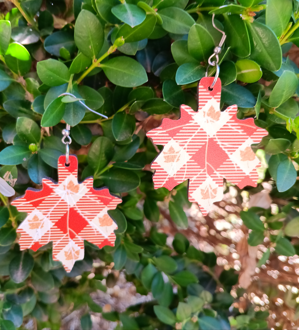 Beautiful Wood Fall Leaf Earrings