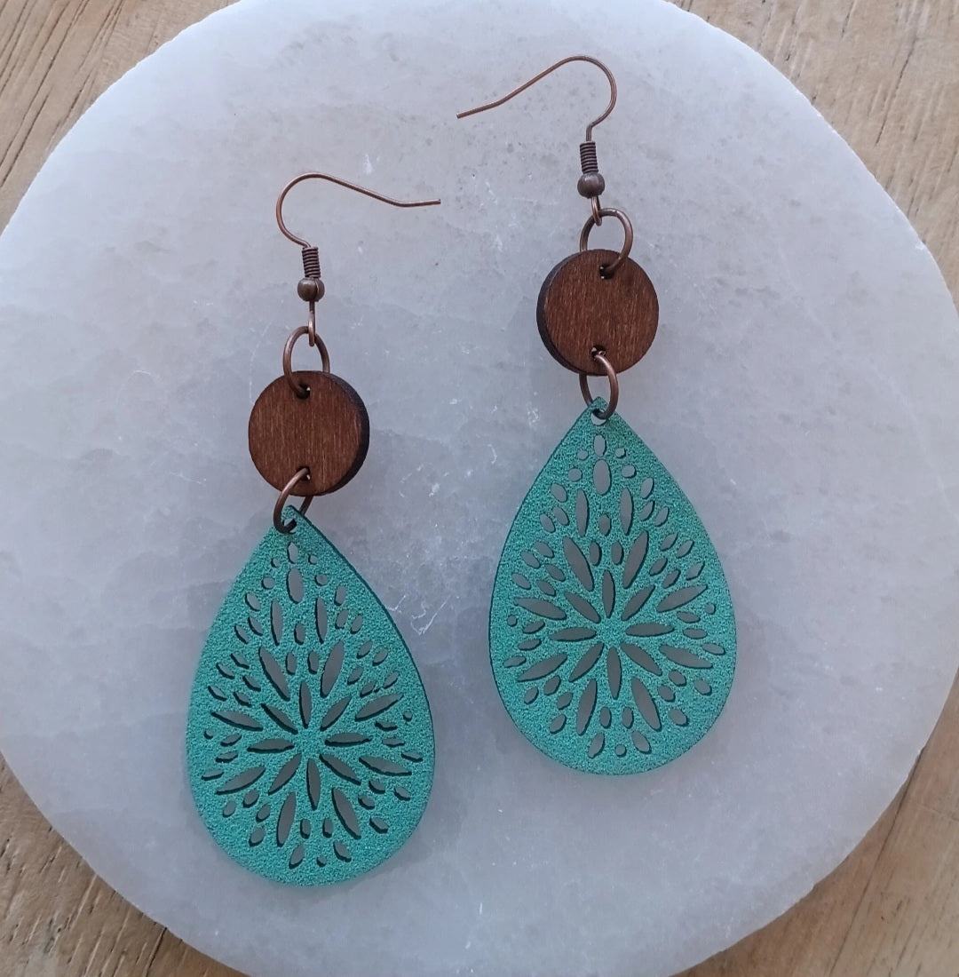 Gorgeous Feather Light Bohemian Earrings Teal