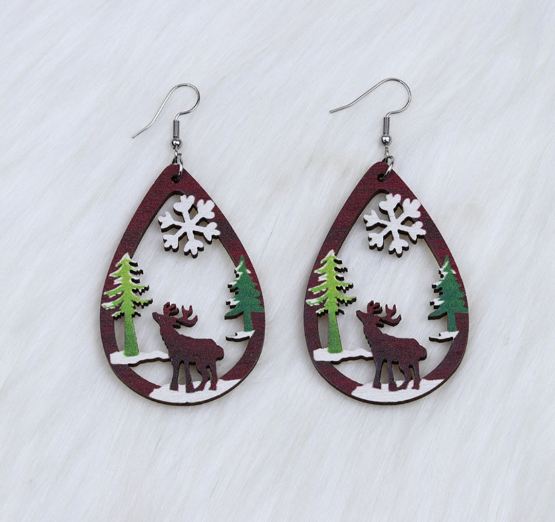 Winter Wonderland Reindeer/Moose Earrings