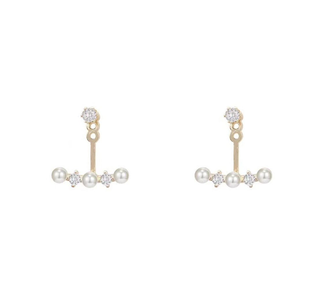 Gorgeous Floating Pearl Huggie Earrings