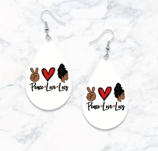 Beautiful Peace Love Locs Earrings