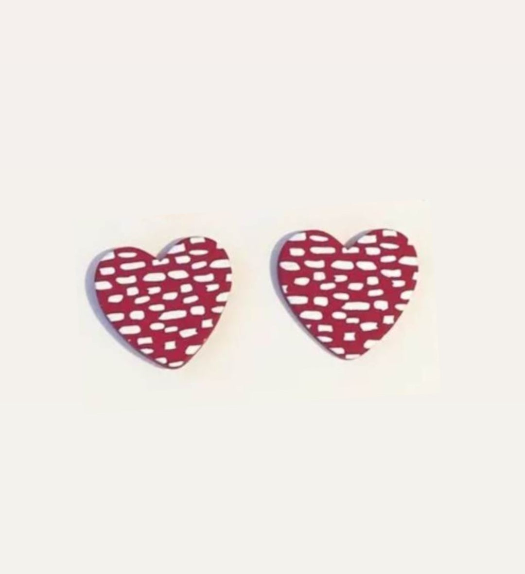 Cute Wooden Heart Stud Earrings