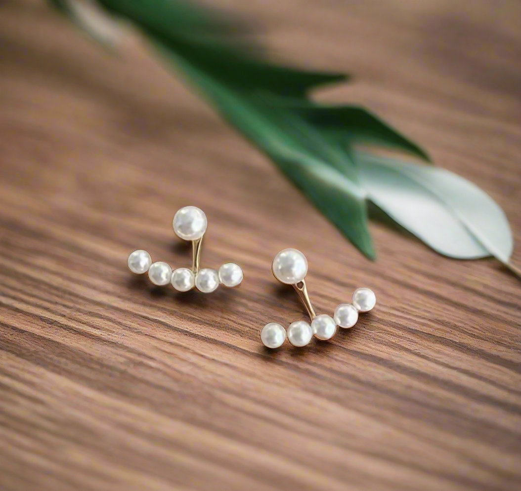 Elegant Pearl Huggie Earrings