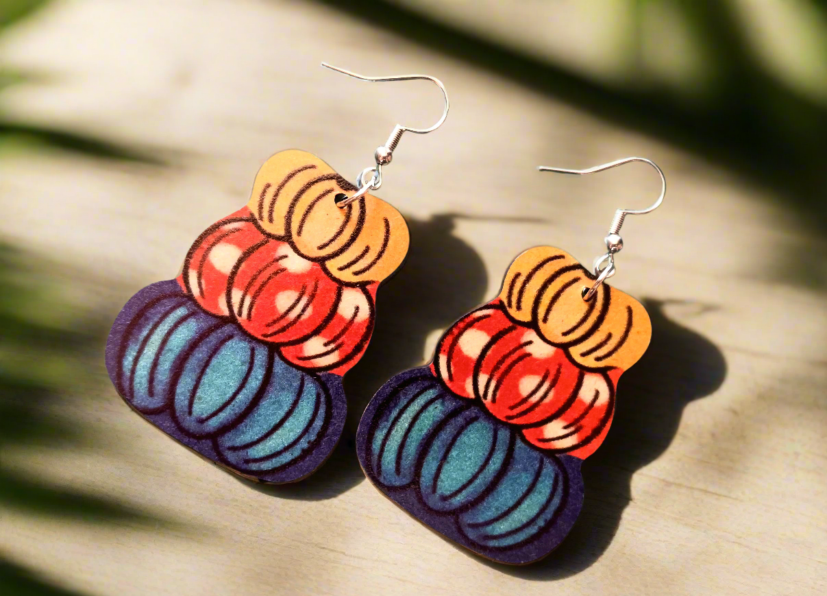 Adorable Colorful Boho Fall Pumpkin Earrings