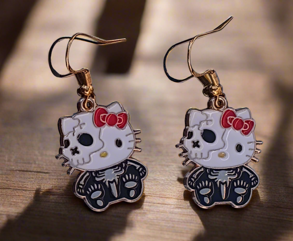 Cute n Spooky Halloween Kitty Earrings (Variations Available)