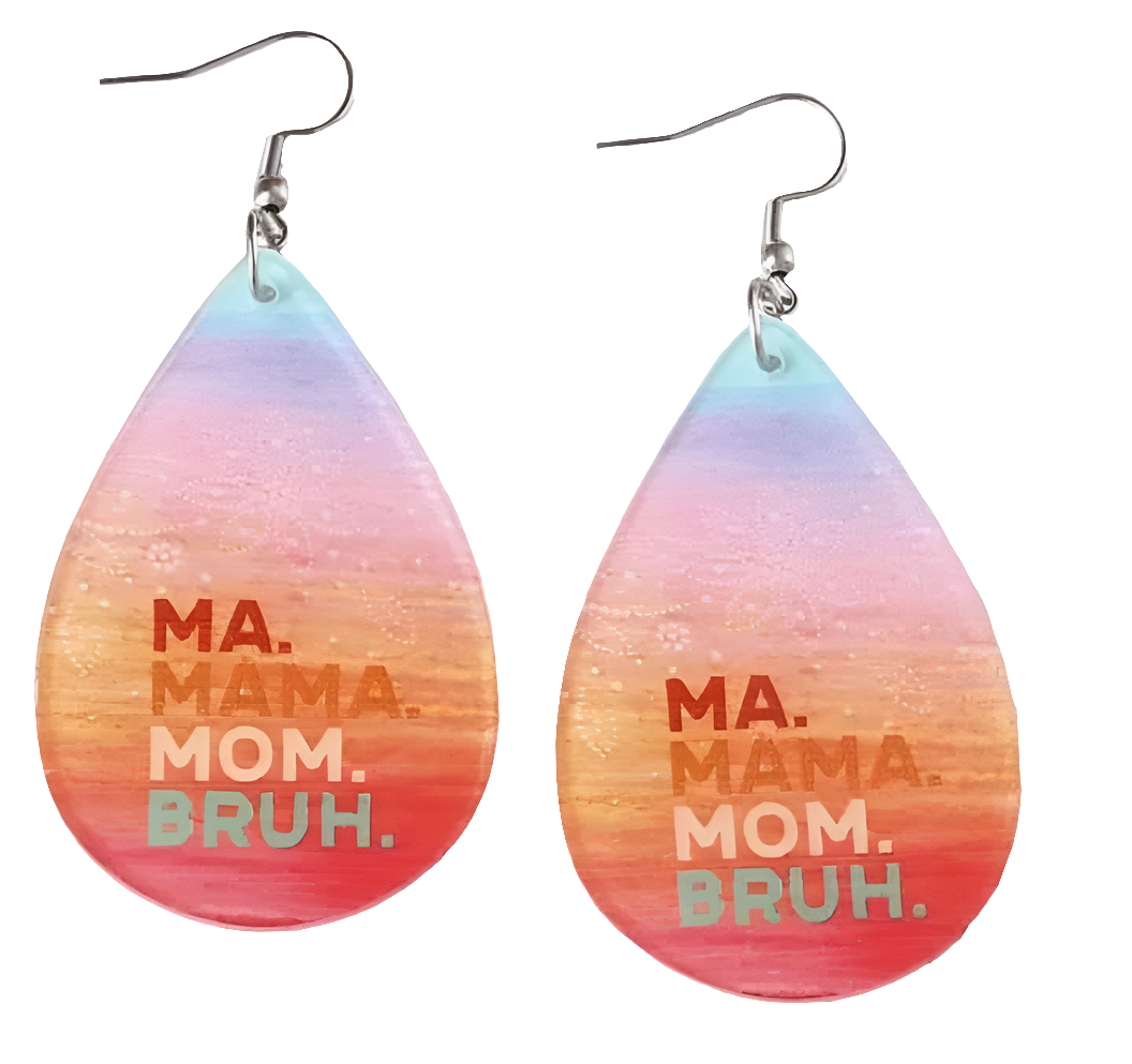 Beachy Summer Vibes Ma. Mama. Mom. Bruh Earrings