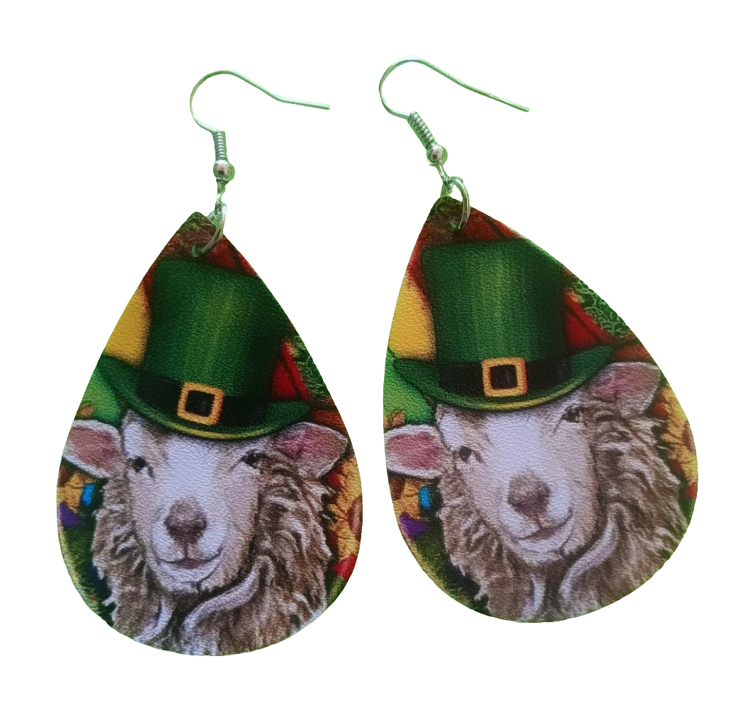 Fun Farm Style Irish Goat Earrings