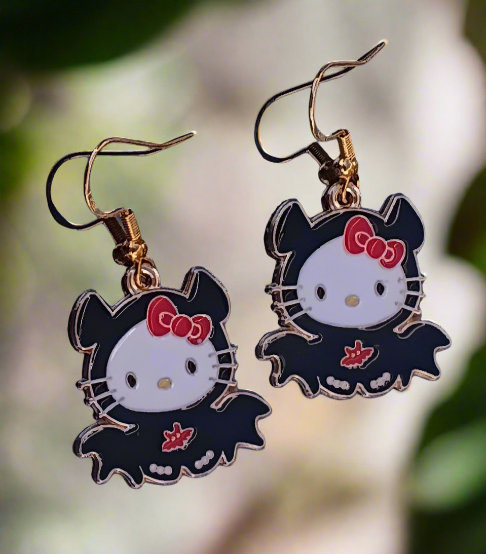 Cute n Spooky Halloween Kitty Earrings (Variations Available)