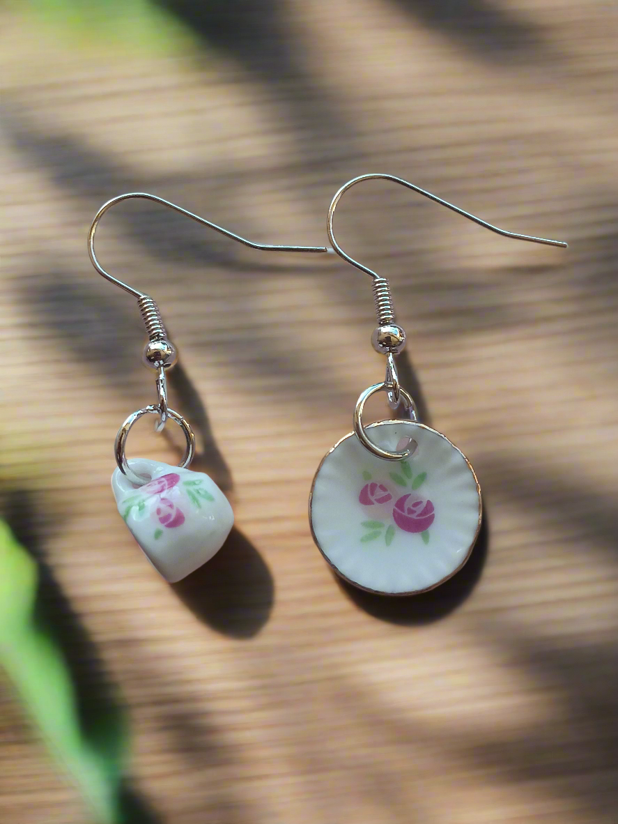 Beautiful Dainty Tea Cup Earrings