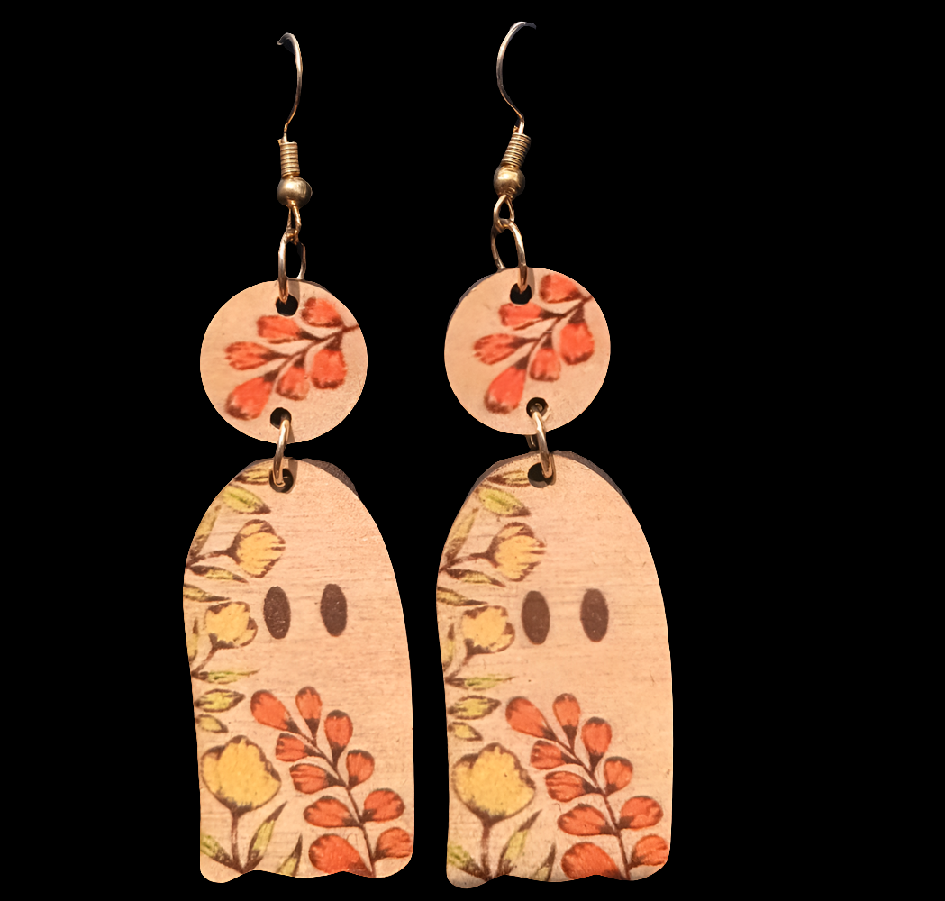 Fun Vibrant Floral Ghost Earrings