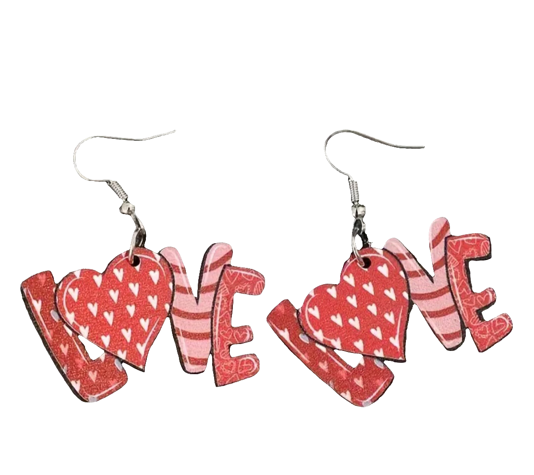 Adorable Red Heart Love Earrings