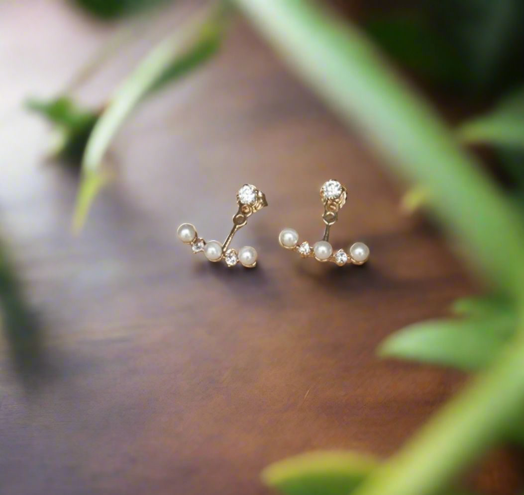 Gorgeous Floating Pearl Huggie Earrings