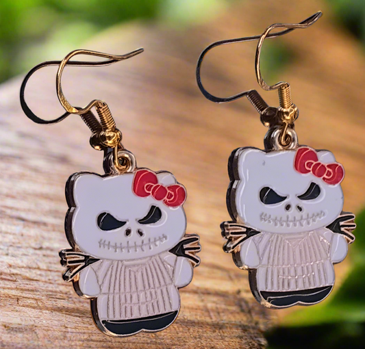 Cute n Spooky Halloween Kitty Earrings (Variations Available)