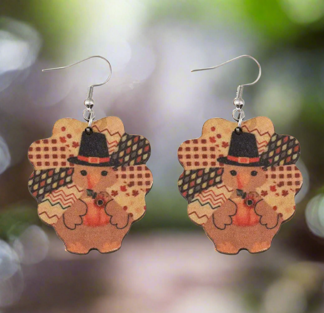 Cute Little Thanksgiving Turkey Earrings