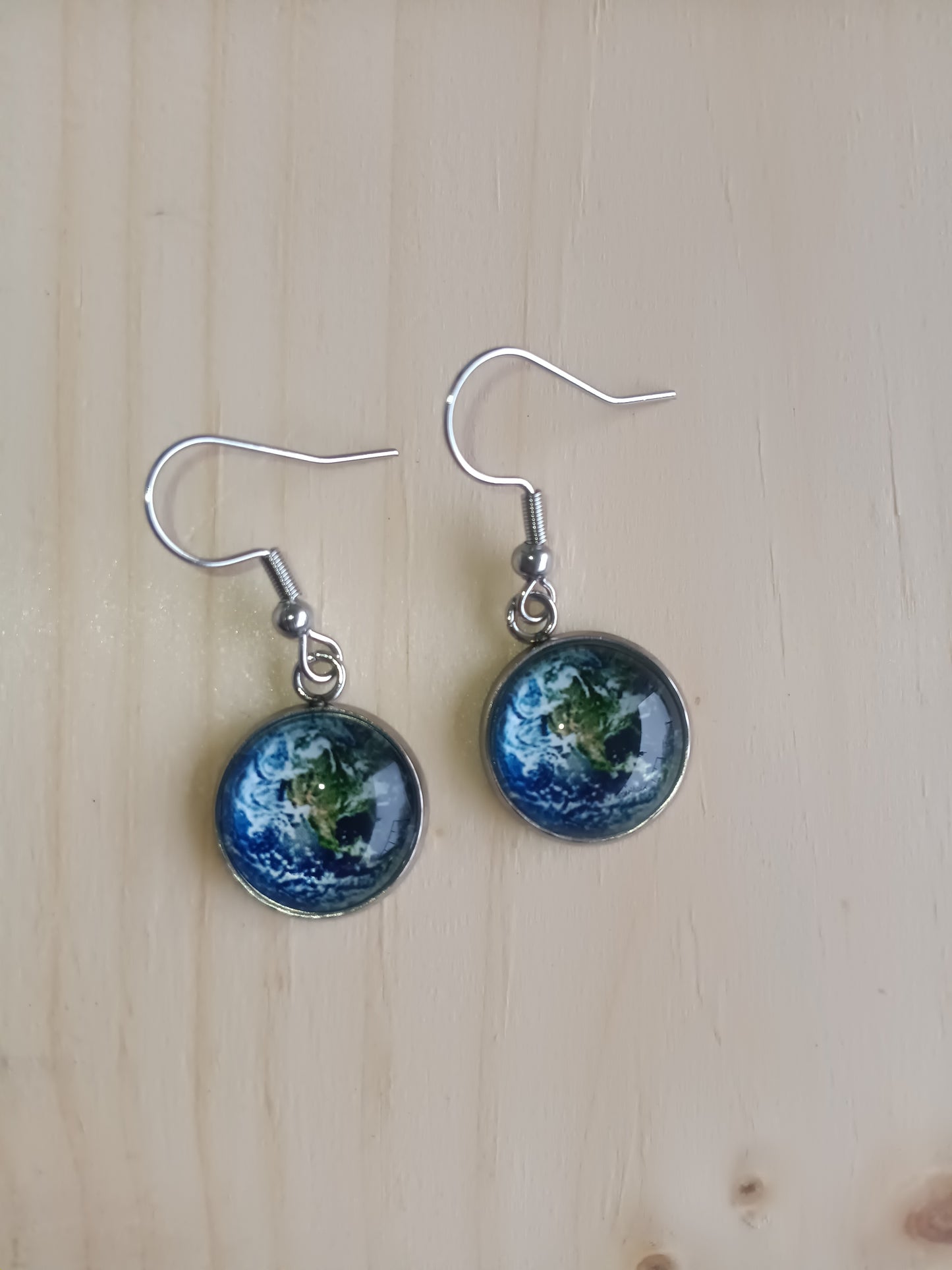 Beautiful Earth Satellite View Earrings